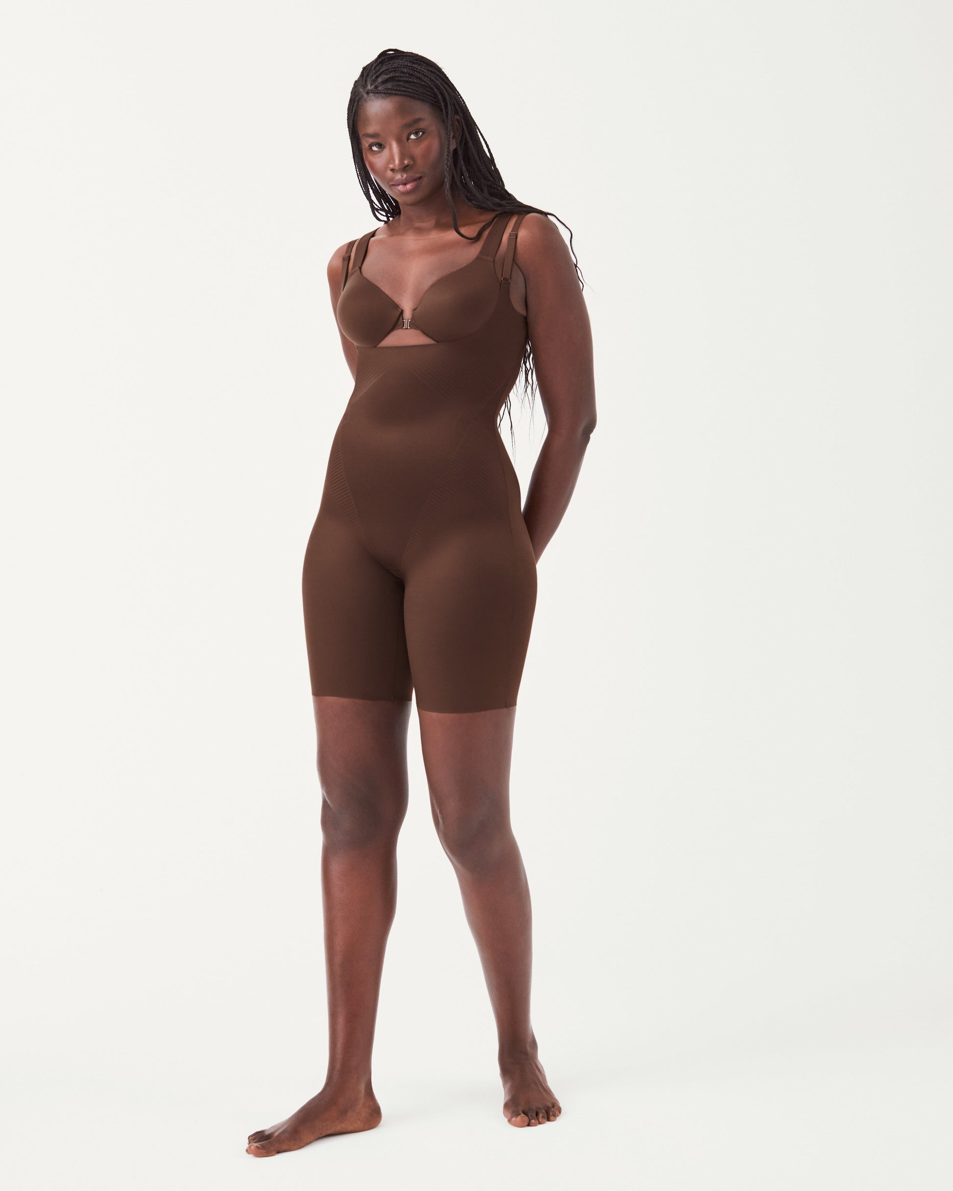 Invisible Open-Bust Mid-Thigh Bodysuit
