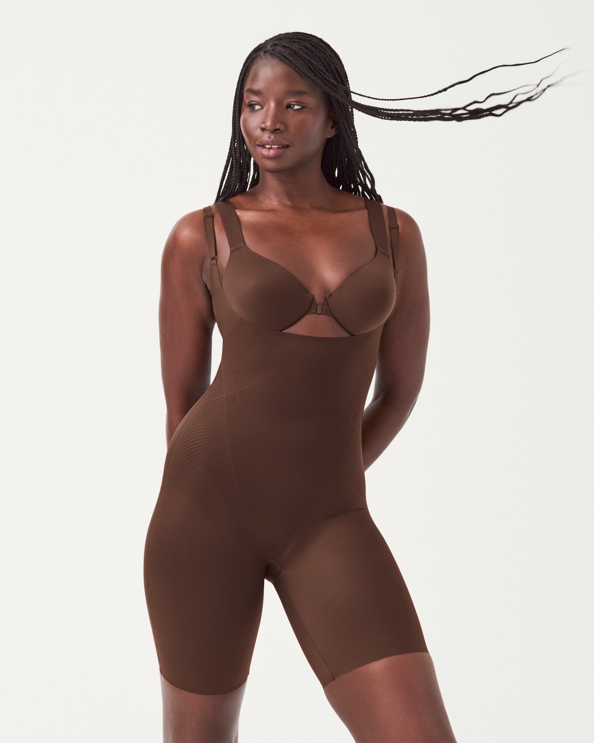 Invisible Open-Bust Mid-Thigh Bodysuit